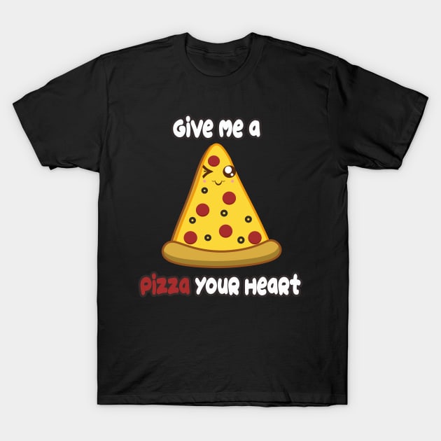 Pizza Heart T-Shirt by rachybattlebot